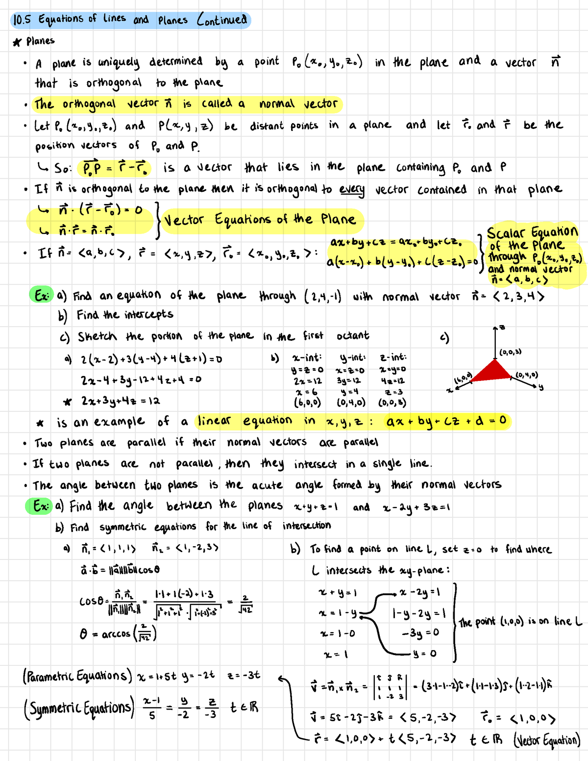 calculus-iii-notes-equations-of-lines-and-planes-continued