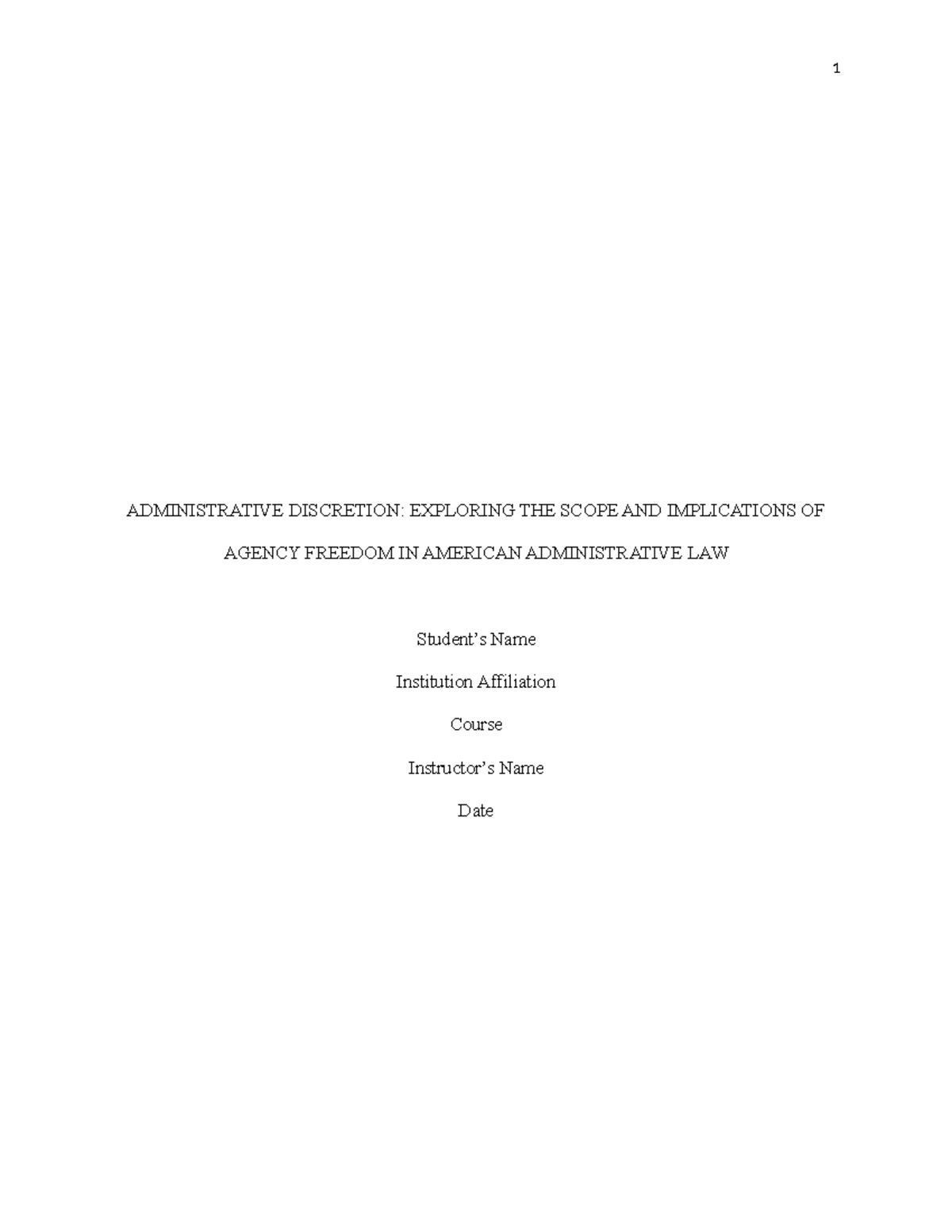 E2023081843 - business paper - ADMINISTRATIVE DISCRETION: EXPLORING THE ...
