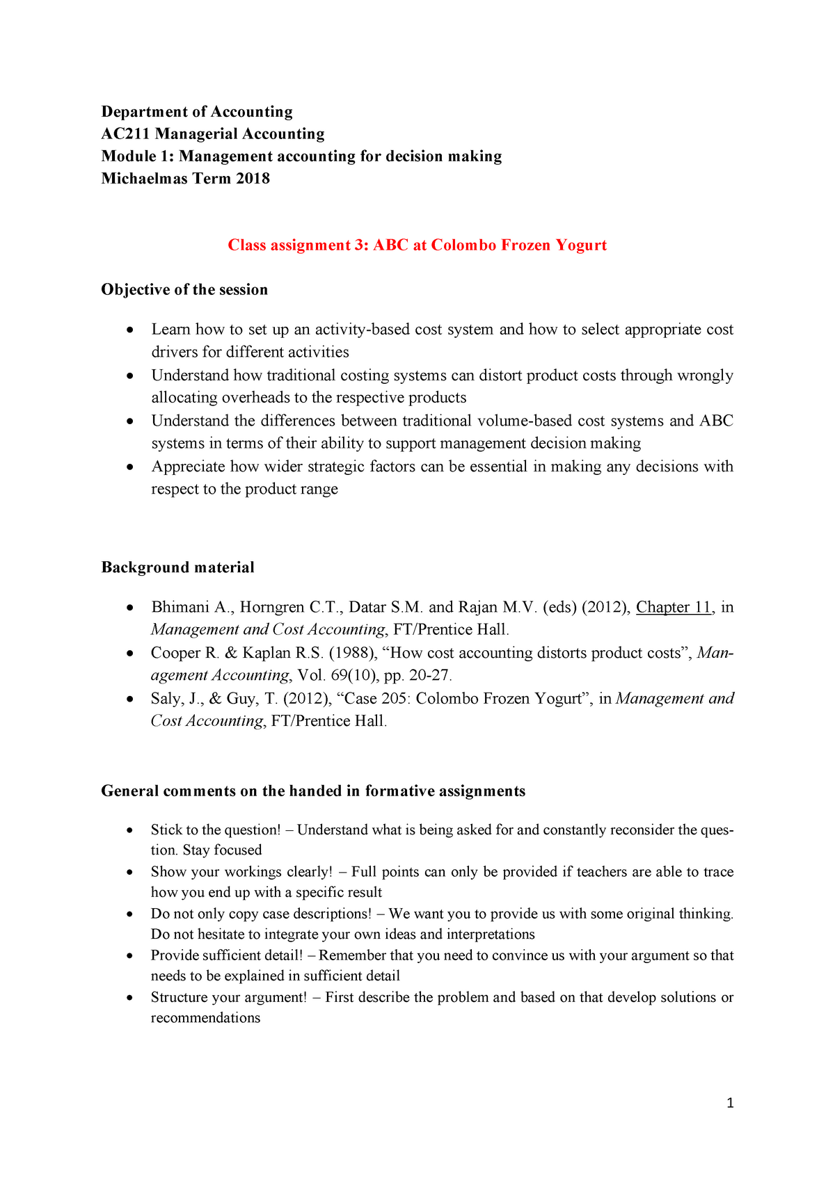 AC211 Module 1 Class 3 Solution Notes - Department Of Accounting AC211 ...