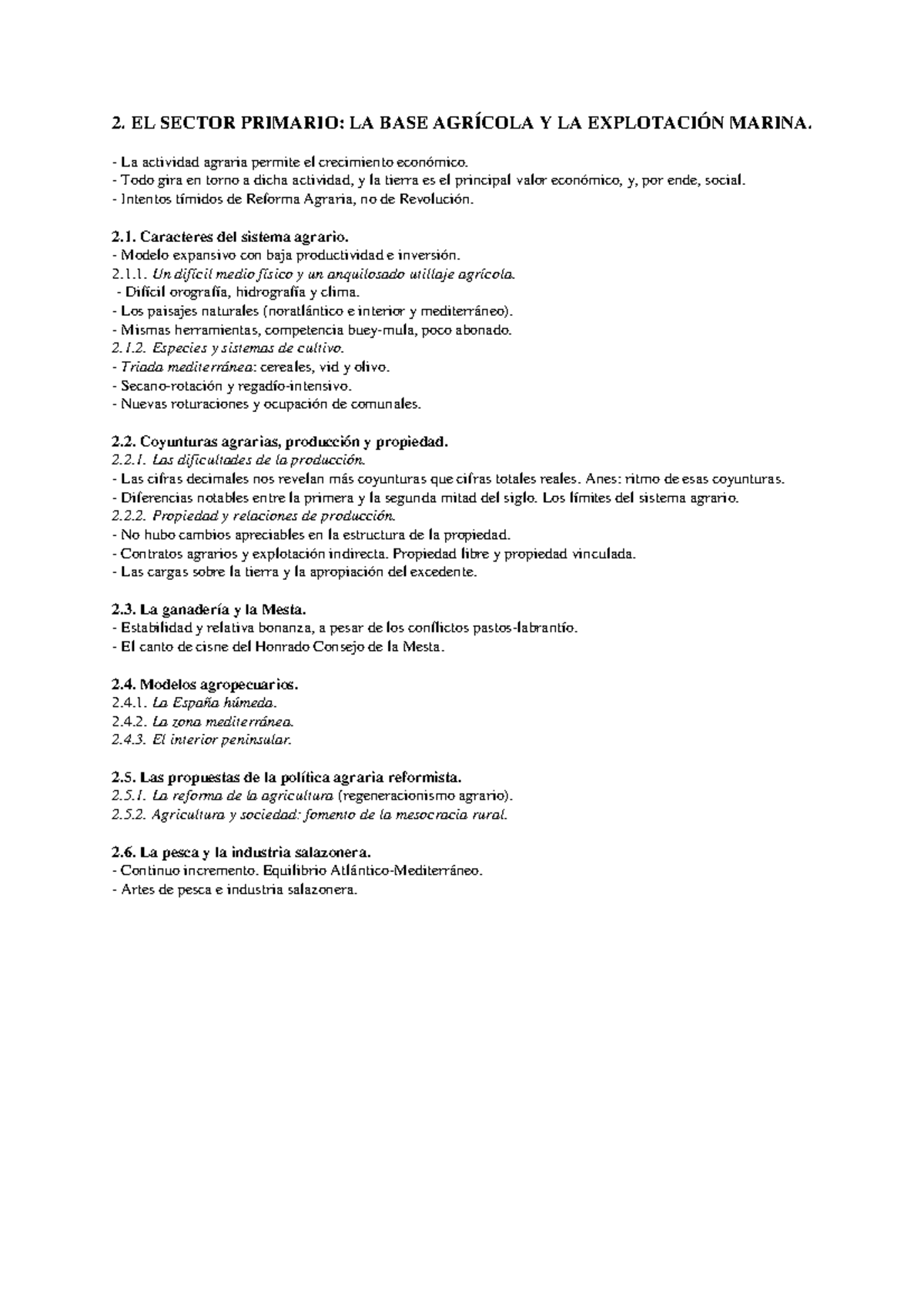 Tema 2 - EL SECTOR PRIMARIO (Parte I) - 2. EL SECTOR PRIMARIO: LA BASE ...