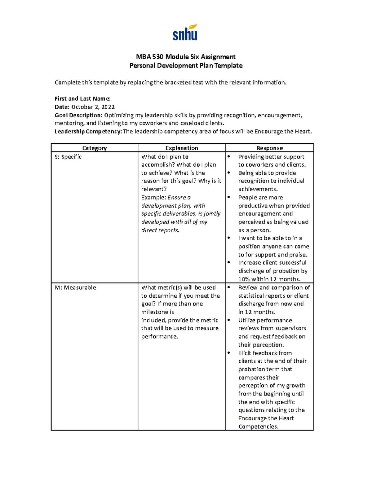 mba 530 module five assignment