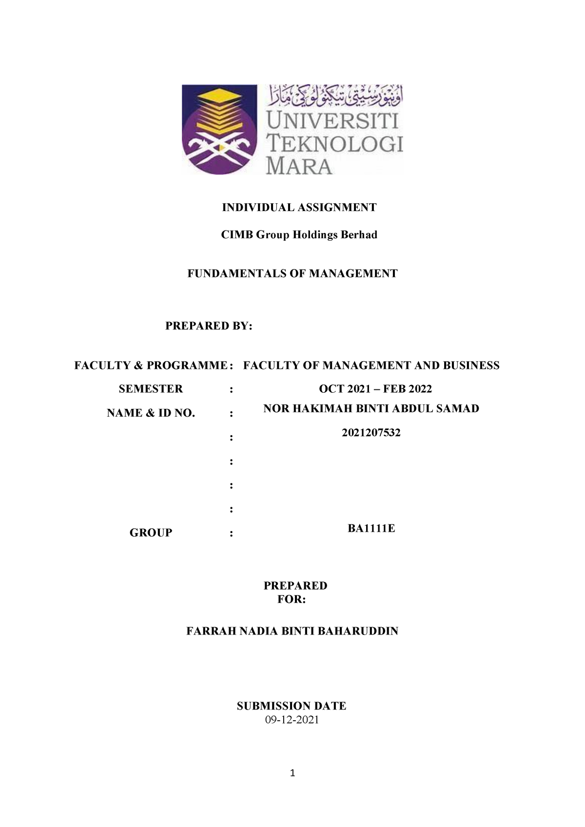 example individual assignment mgt 162