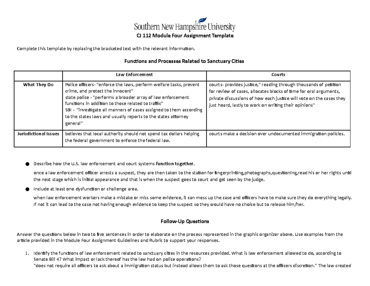 CJ 112 Module Four Assignment Template - CJ 112 Module Four Assignment ...