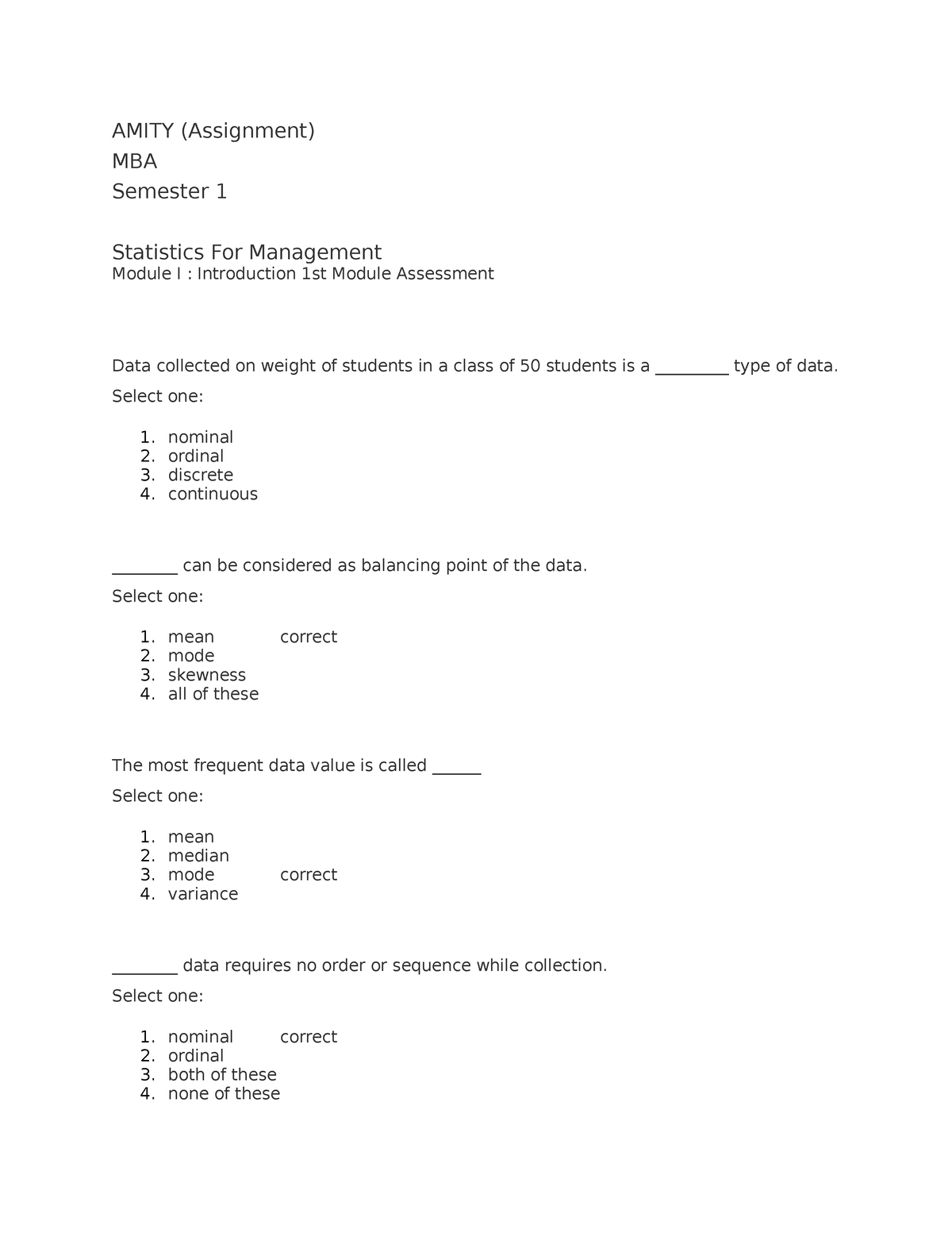 amity assignment sheets