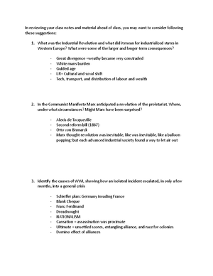 Western Civilization II Test 2 - Western Civilization II Unit Five: The ...