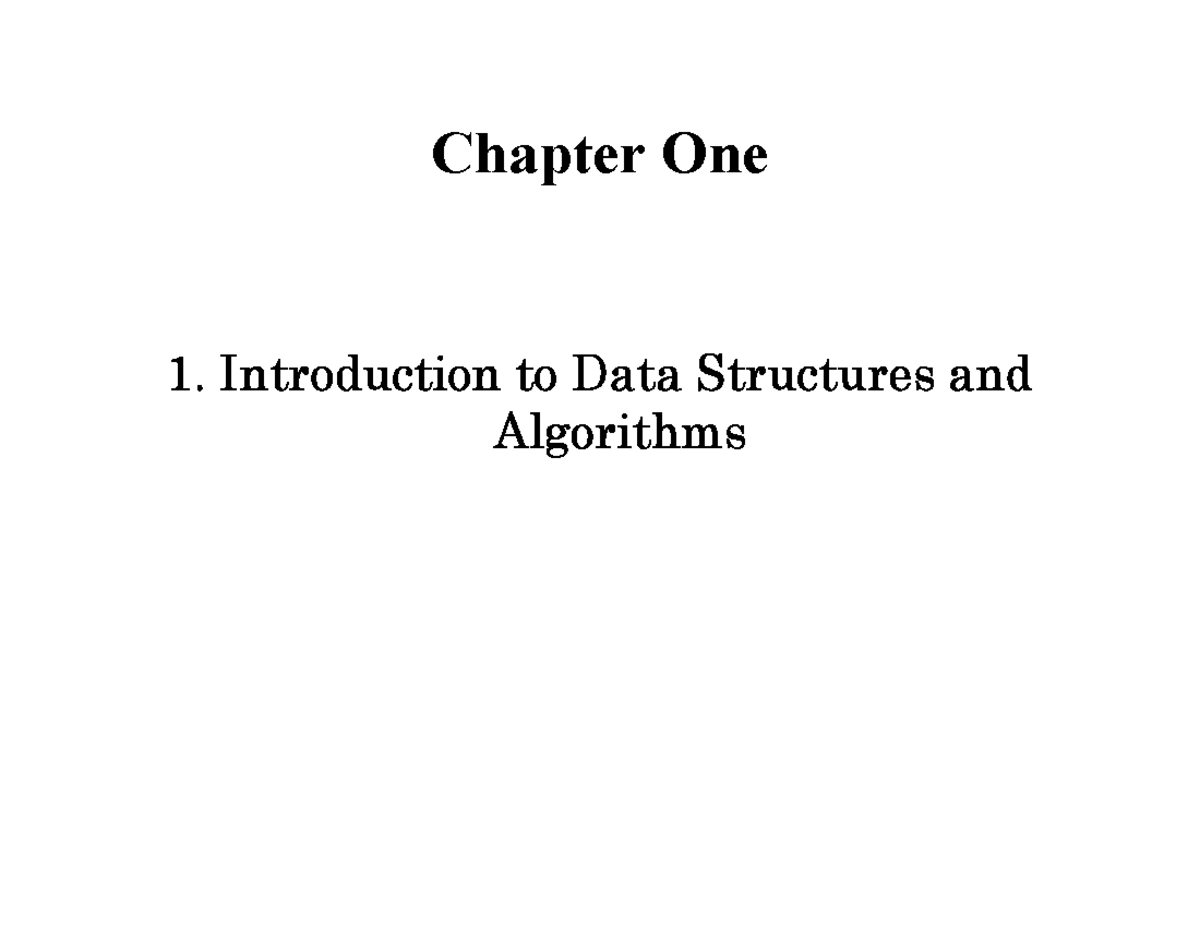 DS&A(CH-1) - 3rd year - Chapter One 1. Introduction to Data Structures ...