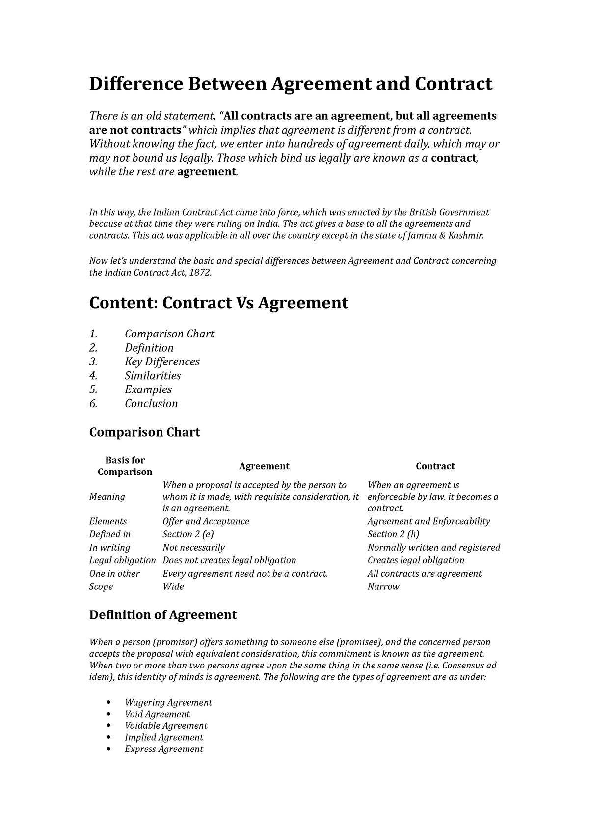 374031124 Difference Between Agreement And Contract - Difference ...