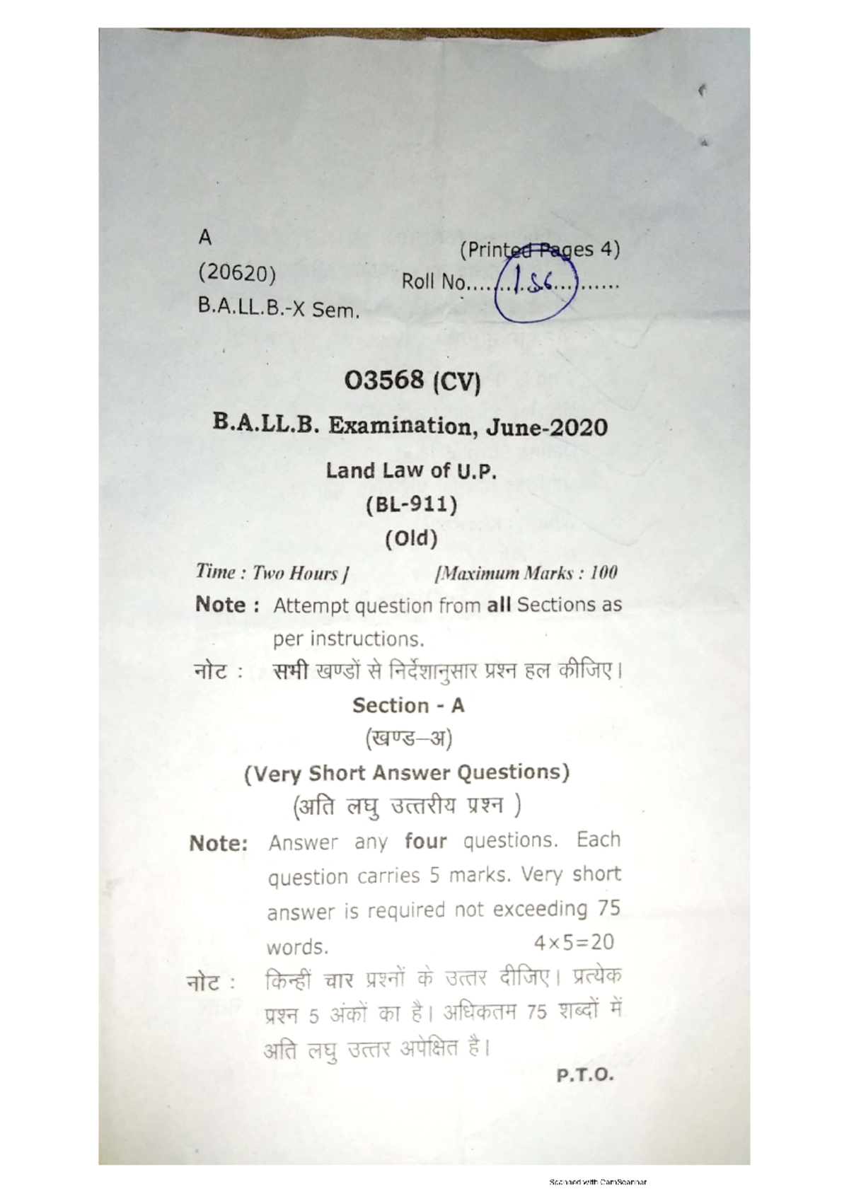 Land laws Exam paper LLB Studocu