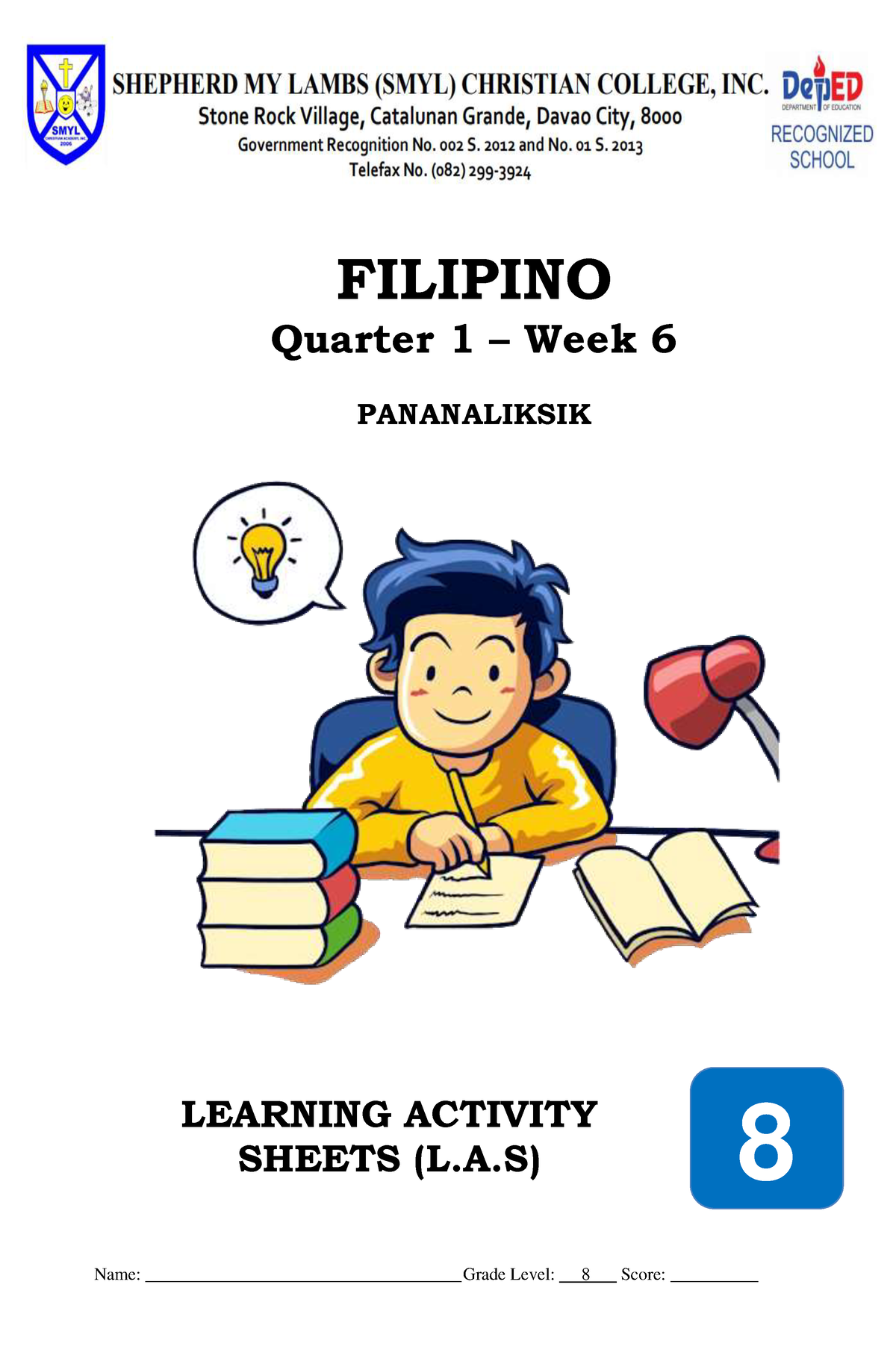 LAS Filipino 8 WEEK6 Quarter 1 - FILIPINO Quarter 1 – Week 6 ...