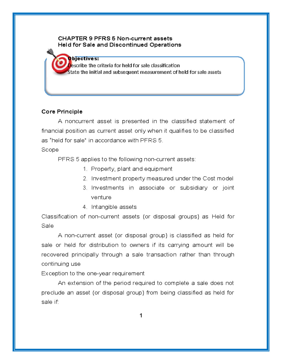Cbactg 01- Chapter 9 Module - Objectives: Describe the criteria for ...