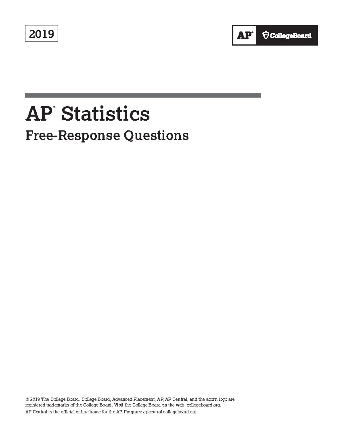 Ap19frqstatistics dsgsdgsdgdsgsddgsdsgdsgdgs 2019 AP ® Statistics