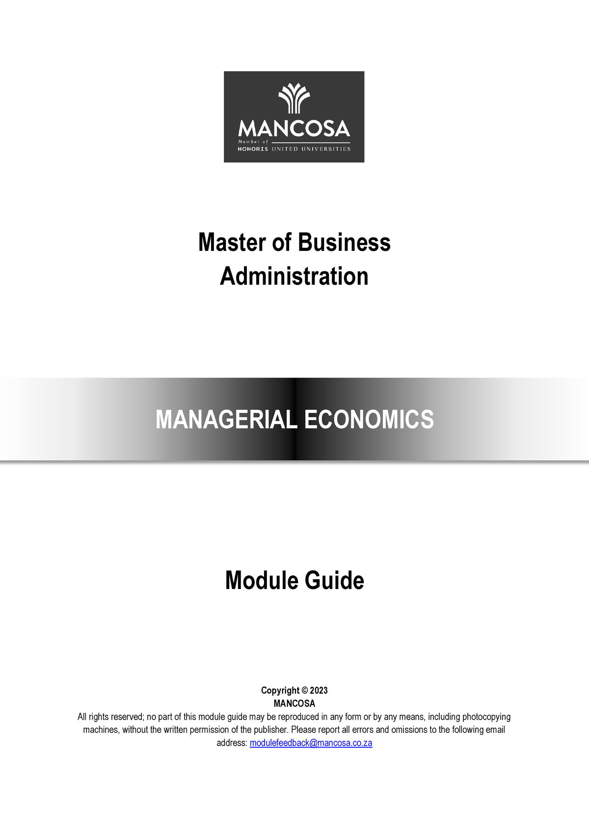 mancosa mba dissertation