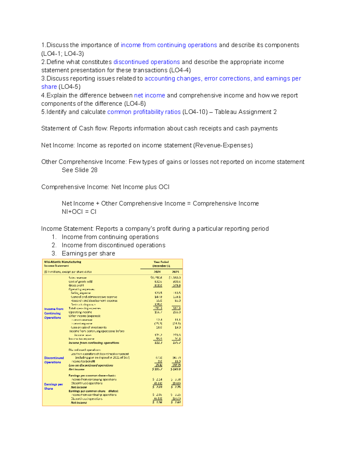 Intermediate Accounting Chapter 4 Notes - 1 the importance of income ...