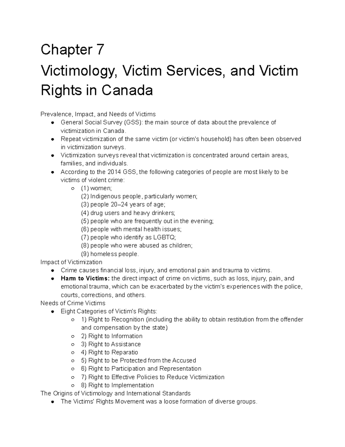 Chapter 7- Victimology, Victim Services, And Victim Rights In Canada 