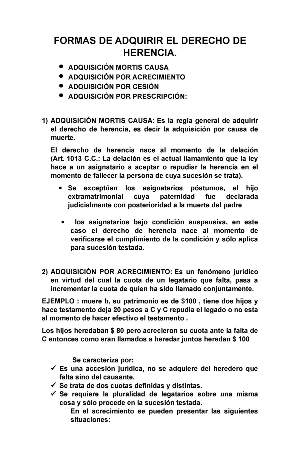 Formas De Adquirir El Derecho De Herencia Formas De Adquirir El Derecho De Herencia 6144