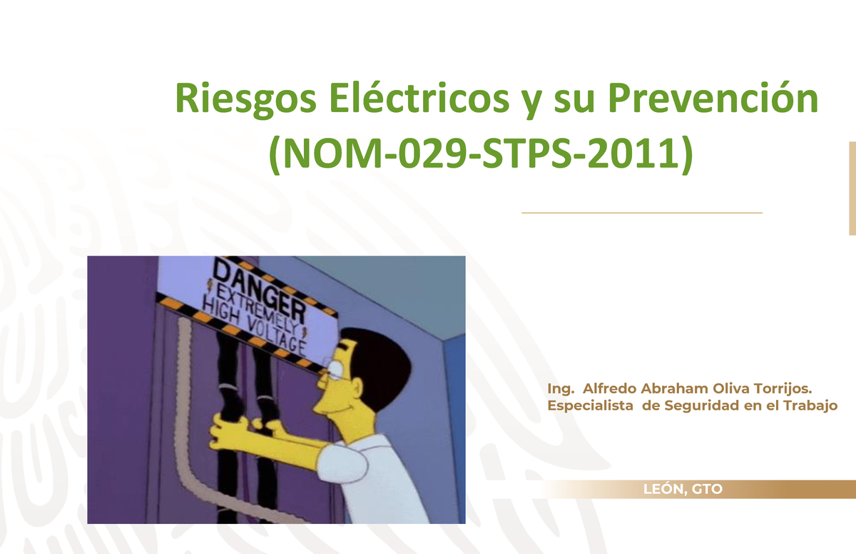 Electricidad Nom Stps Riesgos El Ctricos Y Su Prevenci N Nom Stps Ing