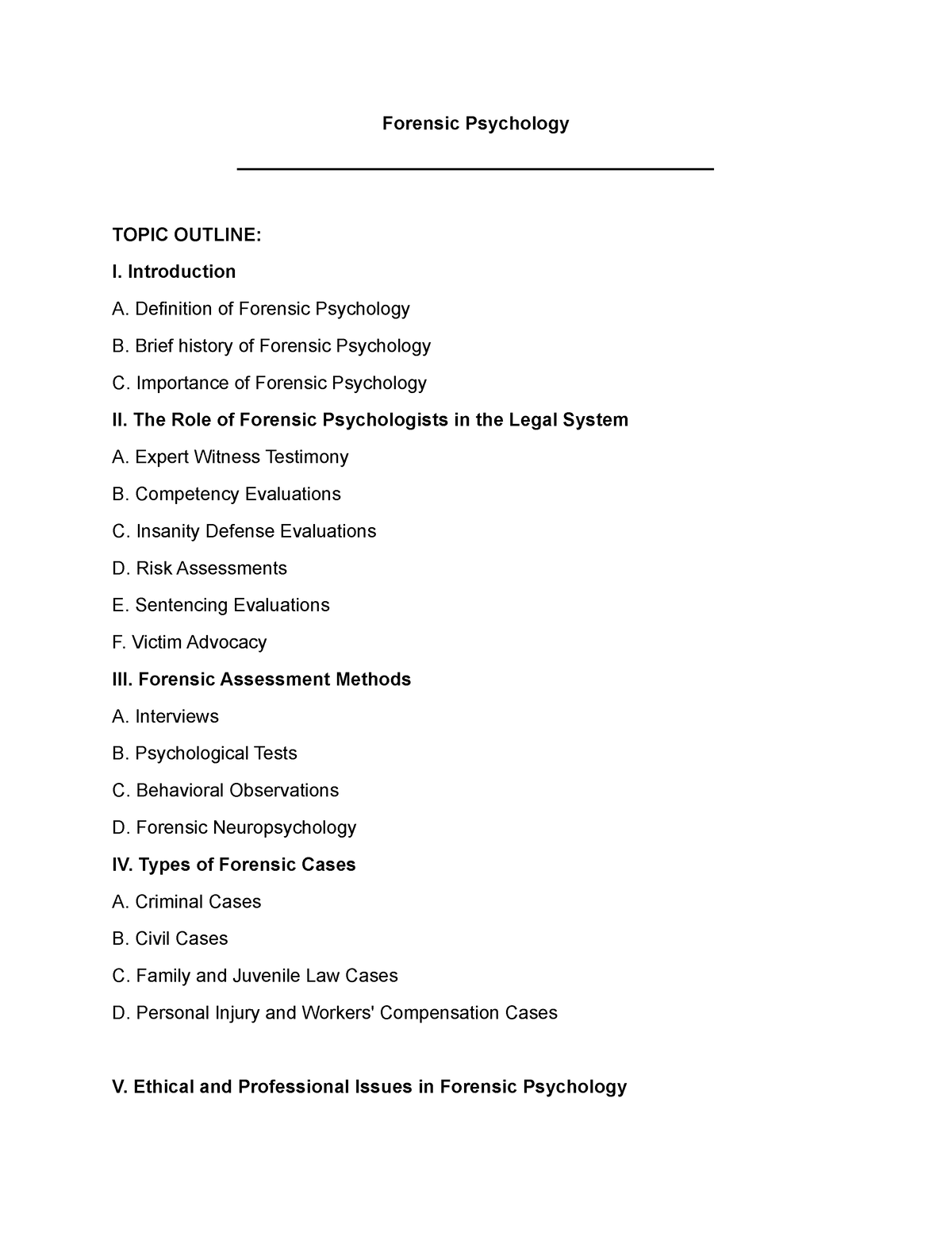 forensic psychology research papers