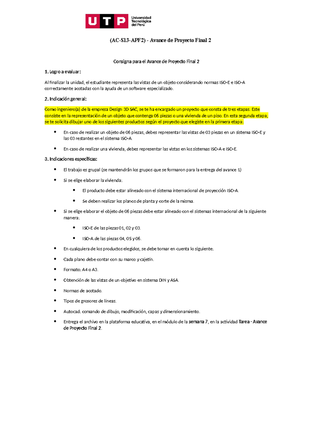 🔴 (AC-S13-APF2) - Avance de Proyecto Final 2 - Dibujo PARA Ingenieria ...