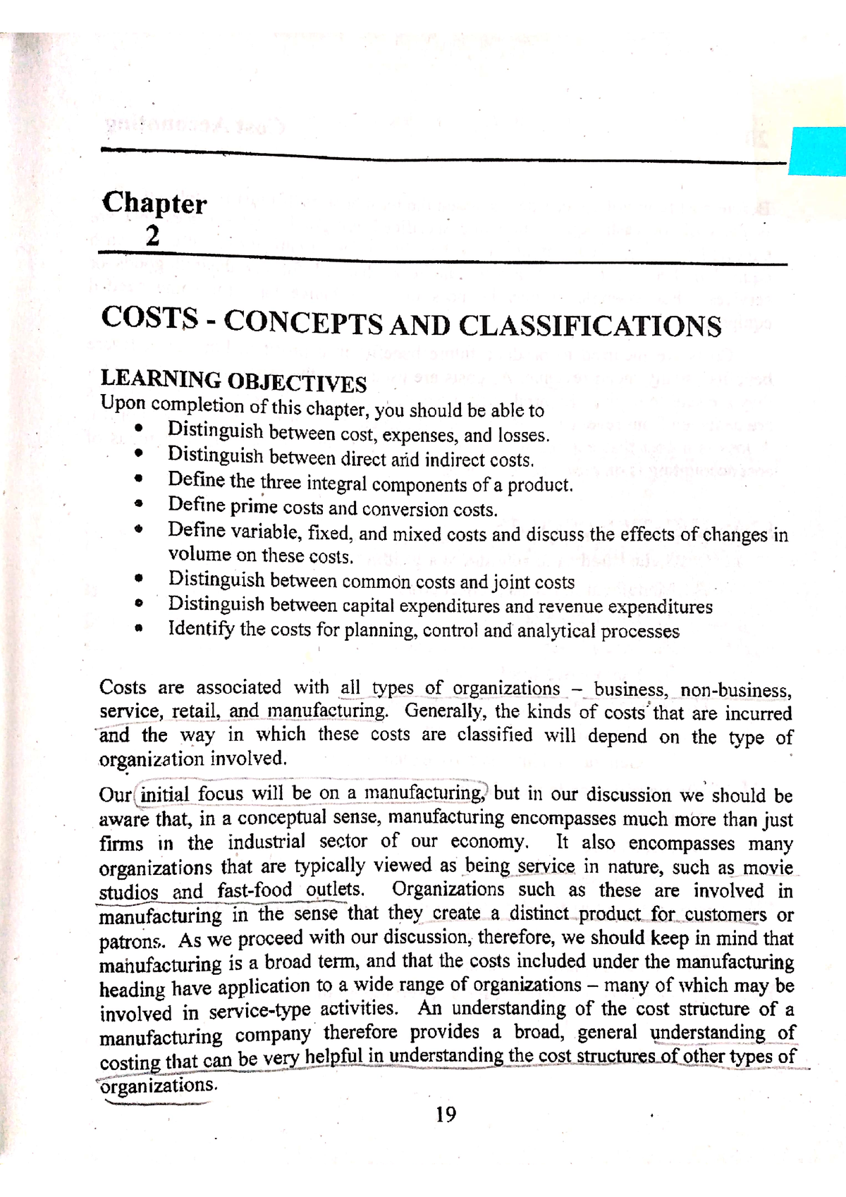 COST Accounting Chapter 2 - BS Accountancy - Studocu