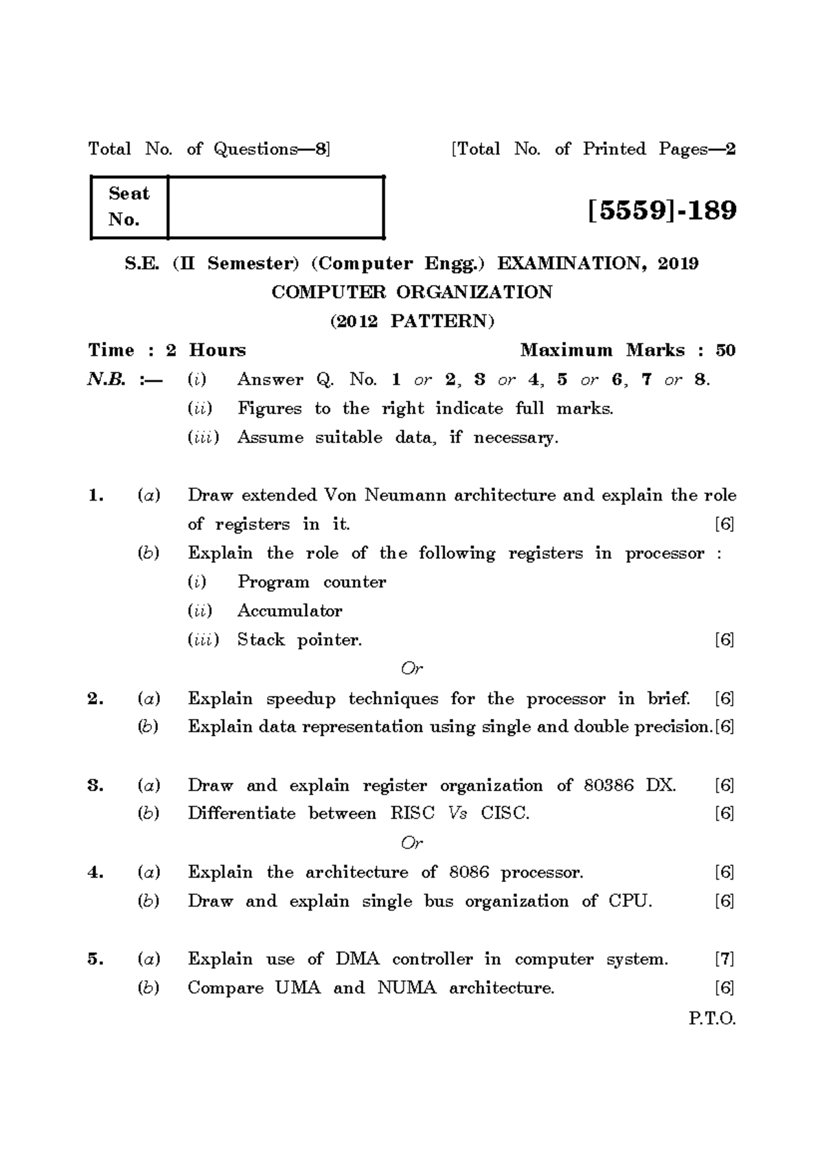 COA Question Paper 3 - Total No. of Questions— 8 ] [Total No. of ...