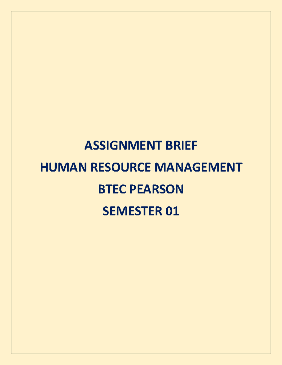Amended HRM Assignment Brief - ASSIGNMENT BRIEF HUMAN RESOURCE ...