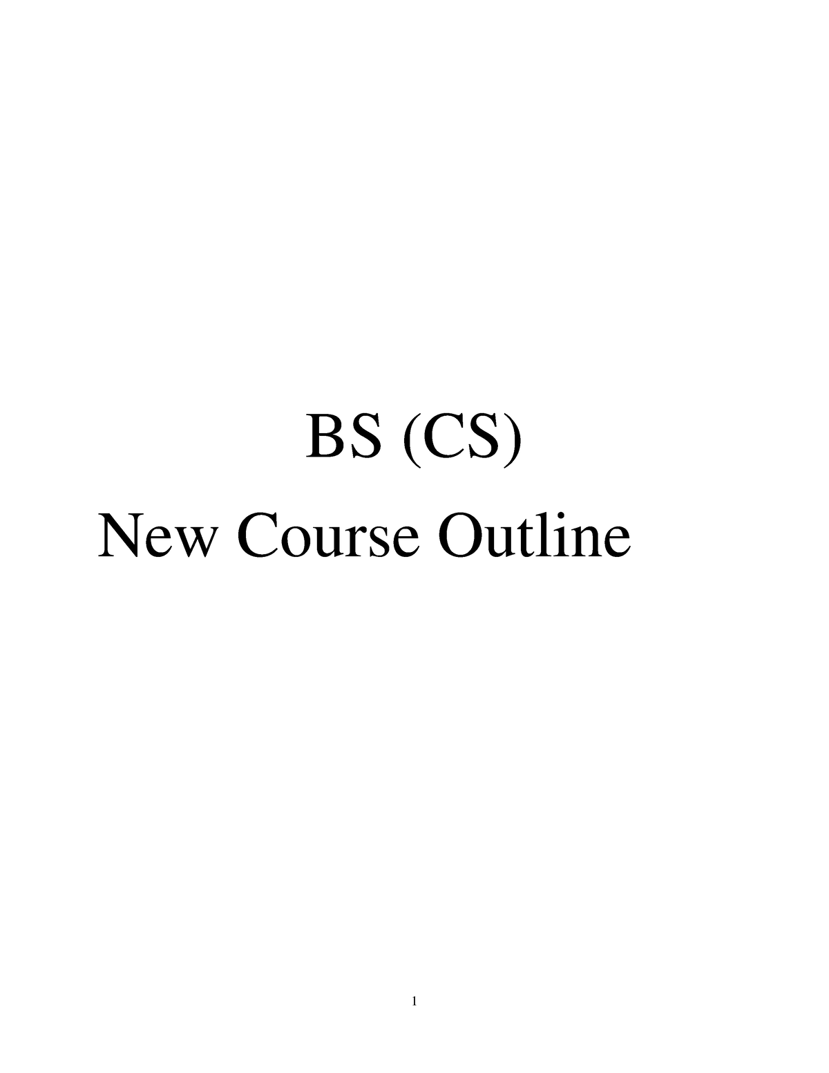 BS CS Course Outline - BS (CS) New Course Outline Proposed Revised ...