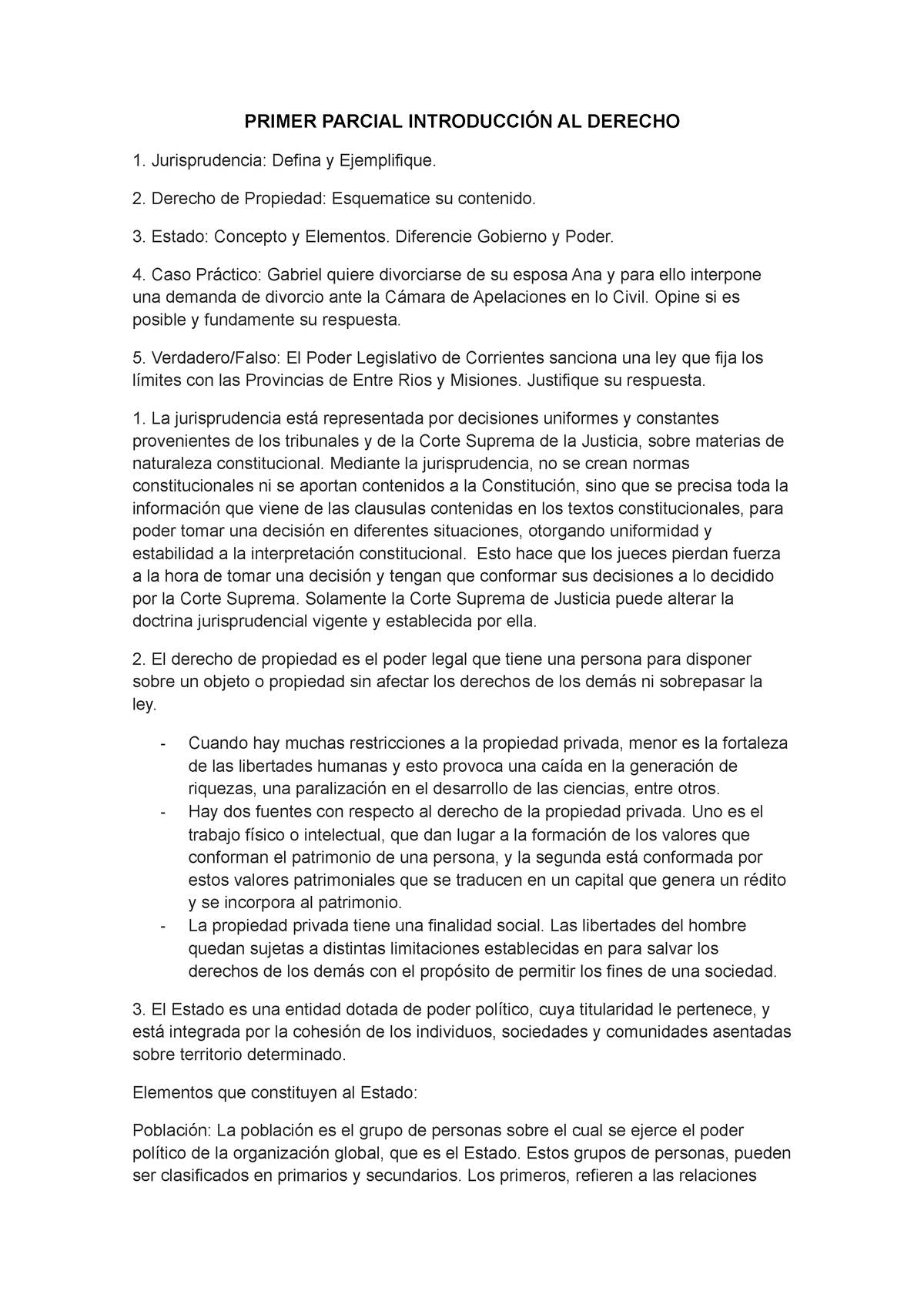 Primer Parcial Introducción Al Derecho - PRIMER PARCIAL INTRODUCCIÓN AL ...