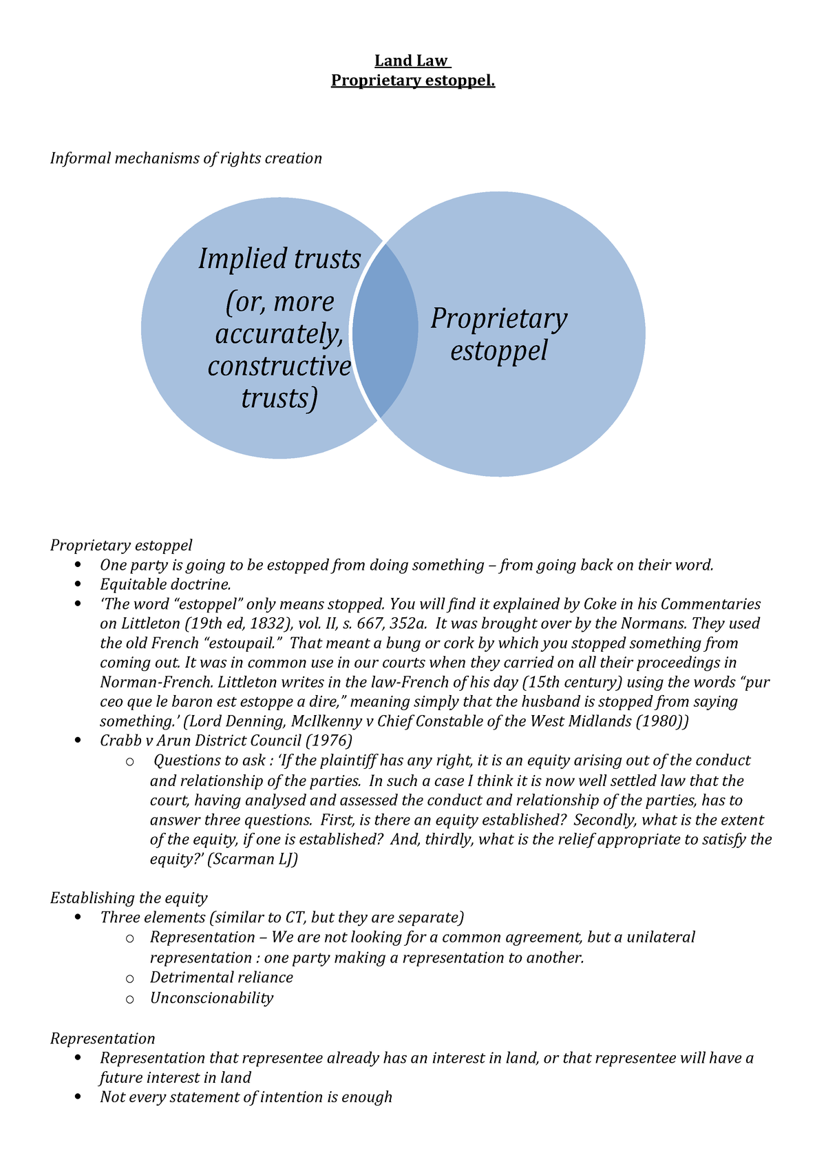 proprietary-estoppel-lecture-notes-studocu