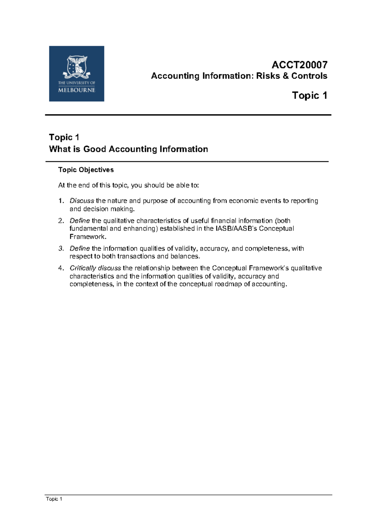 ACCT2000 7 Tutorial Topic 1 - Student Version-1 - ACCT Accounting ...