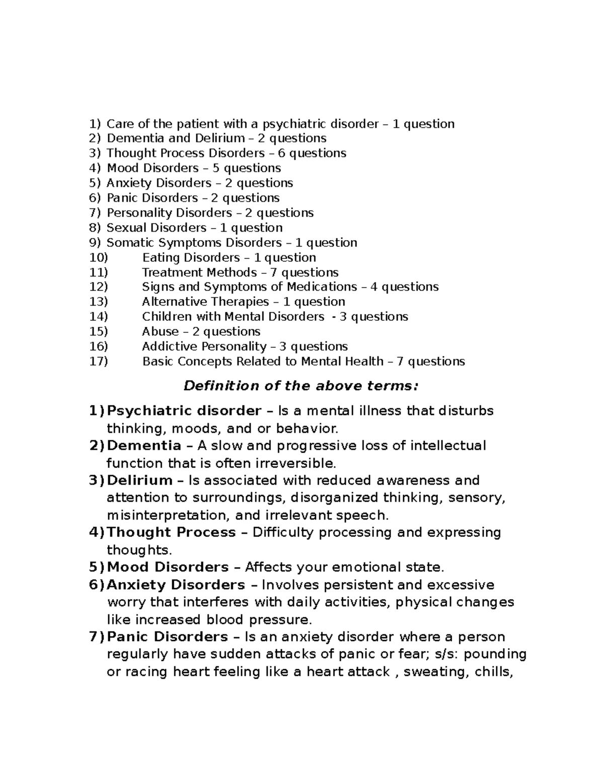 Mental Health Test Breakdown 1 Care Of The Patient With A 