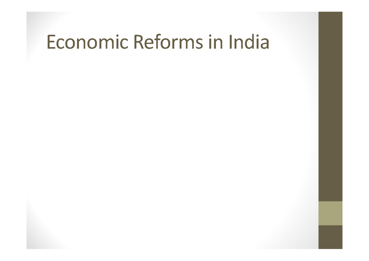 case study on economic reforms in india