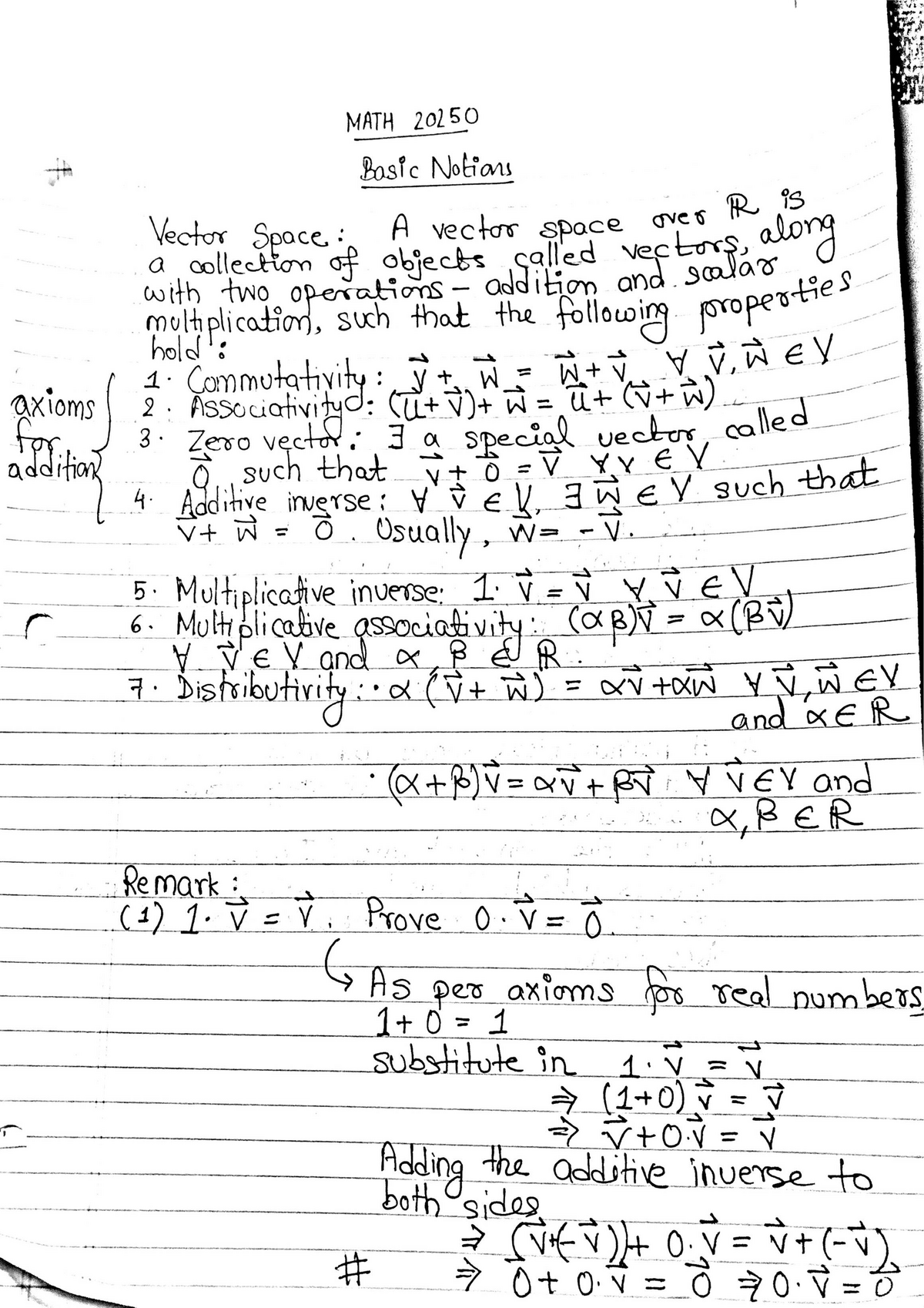 Vector Spaces Intro This Document Comprehensively Summarises The Foundational Concepts Of Linear Studocu