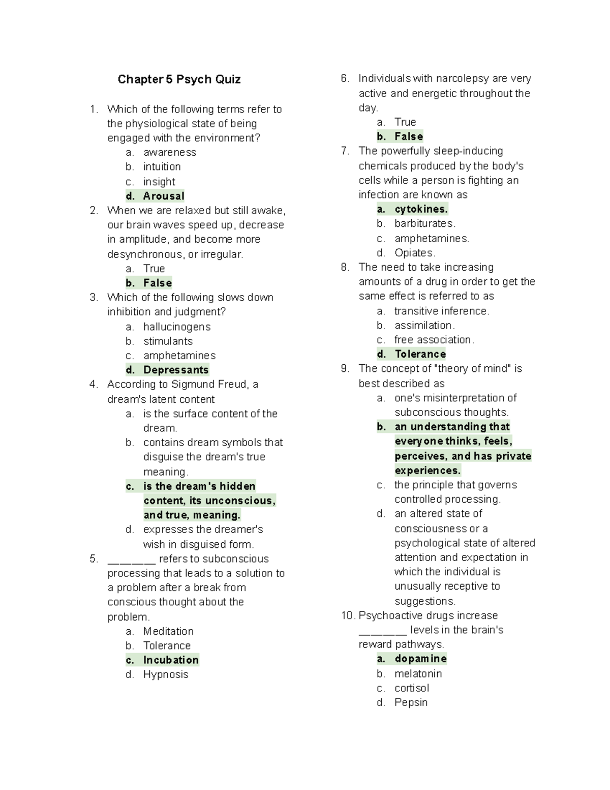 Chapter 5 Psych Quiz - Try Using Flashcards To Remember - Chapter 5 ...