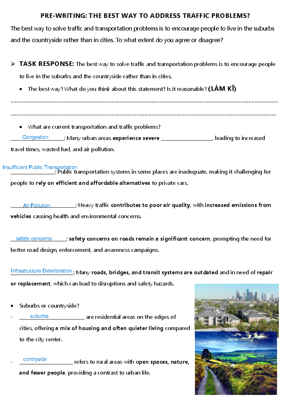 PRE- Writing Transportation - PRE-WRITING: THE BEST WAY TO ADDRESS ...