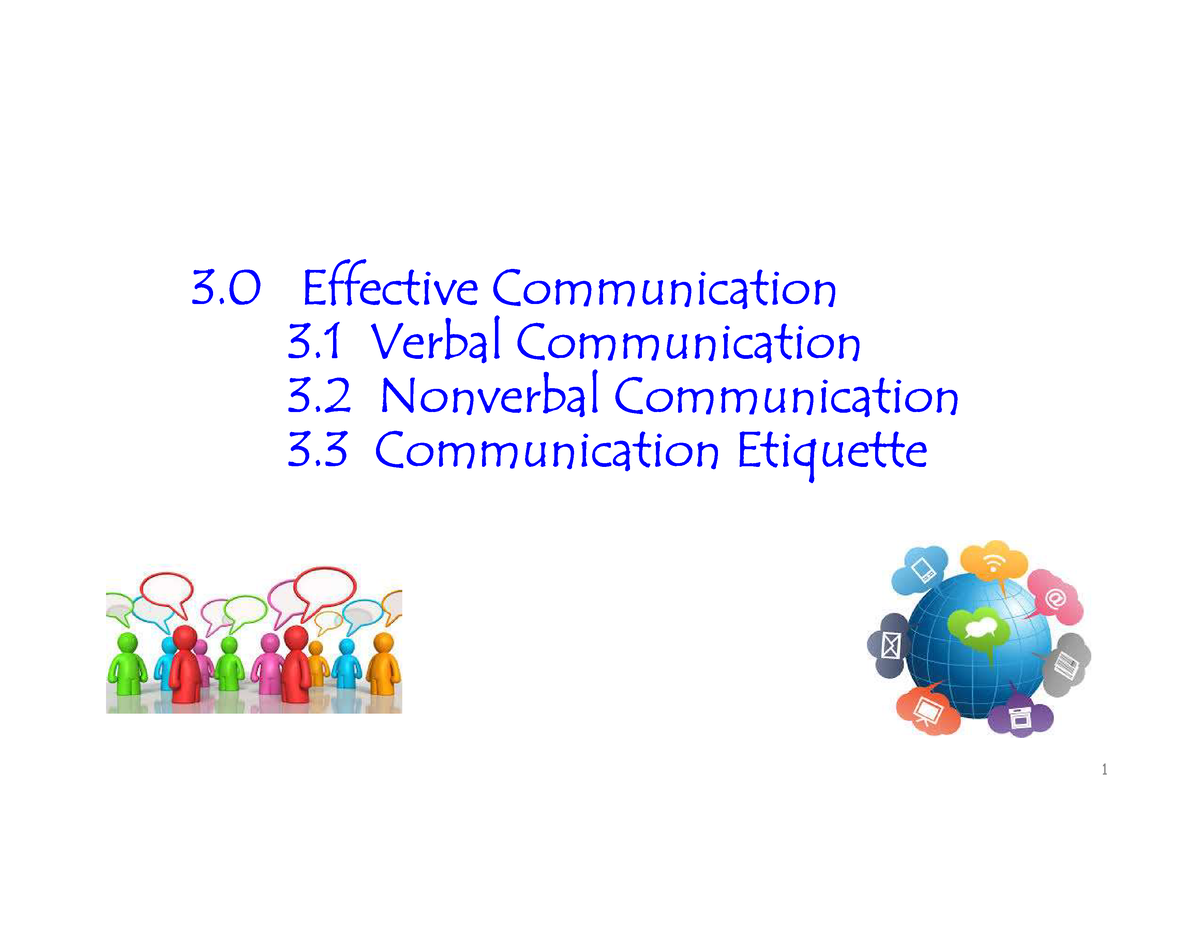 Chapter 03 Effective Communication - 0 Effective Communication 3. 1 ...