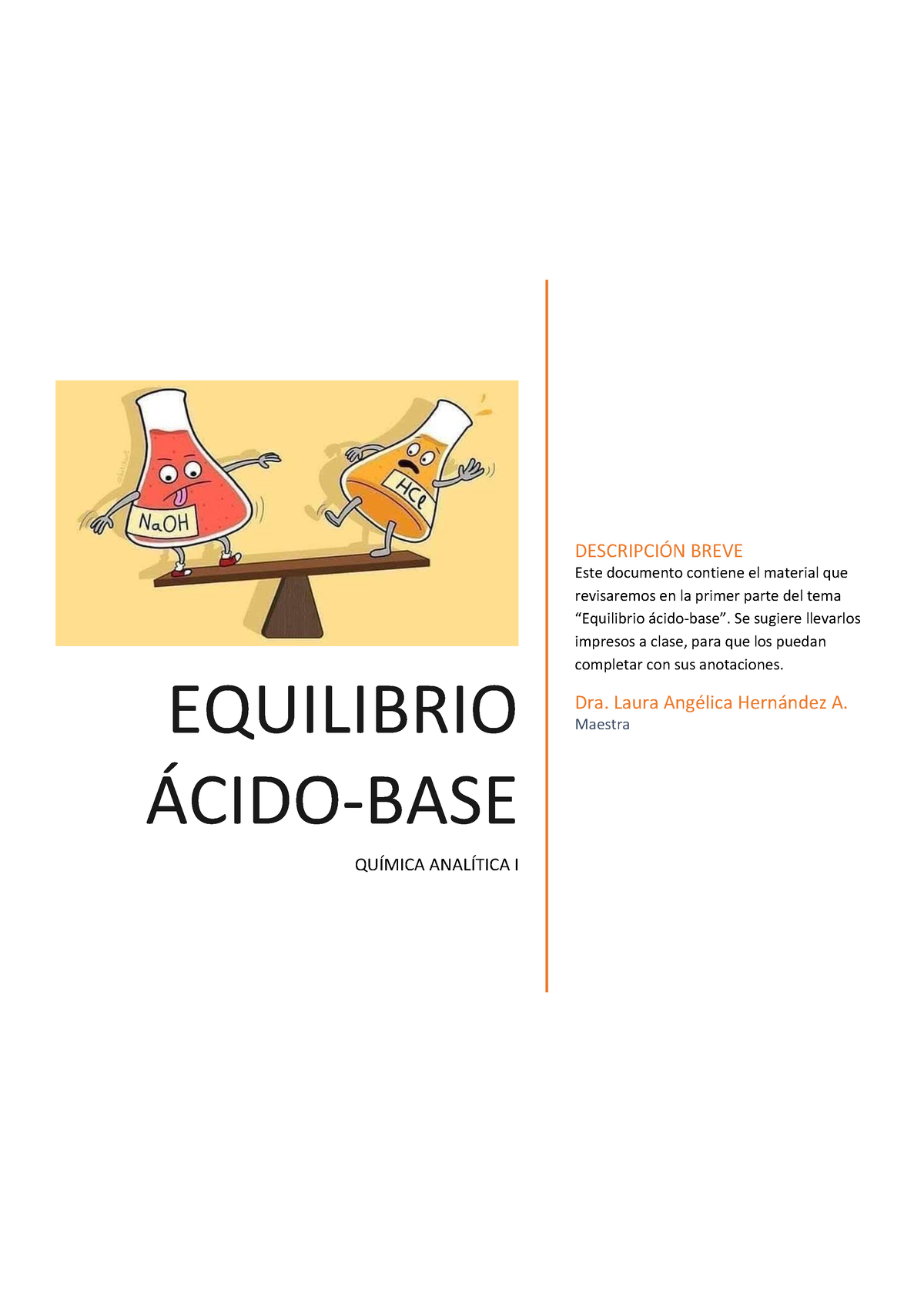 Apuntes Acido Base - Es Vreve - EQUILIBRIO ¡CIDO-BASE QUÕMICA ANALÕTICA ...