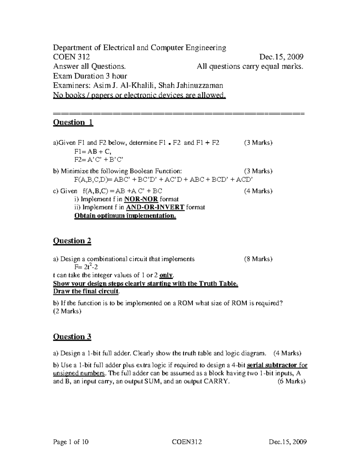 E+S Dec 09 - Past Exam - Department Of Electrical And Computer ...