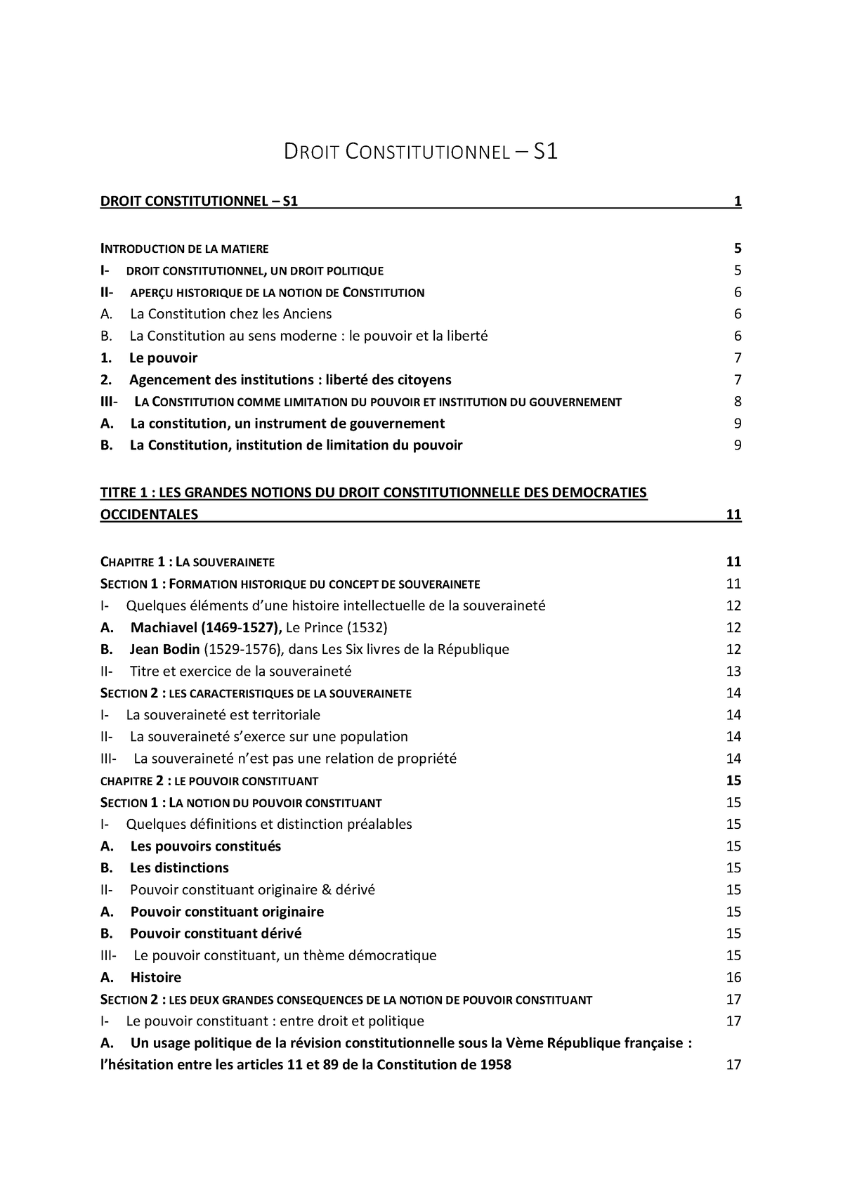 Droit Constitutionnel - S1 (2022-2023) - TITRE 1 : LES GRANDES NOTIONS ...