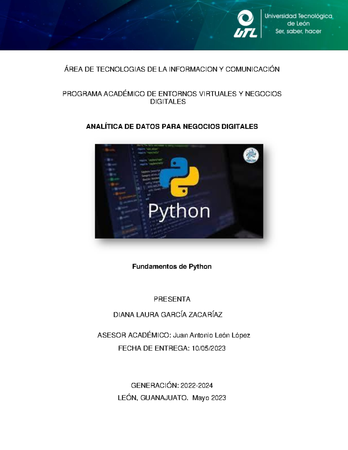 P 1.1 Python 18002195 - 18002195 ÁREA DE TECNOLOGIAS DE LA INFORMACION ...