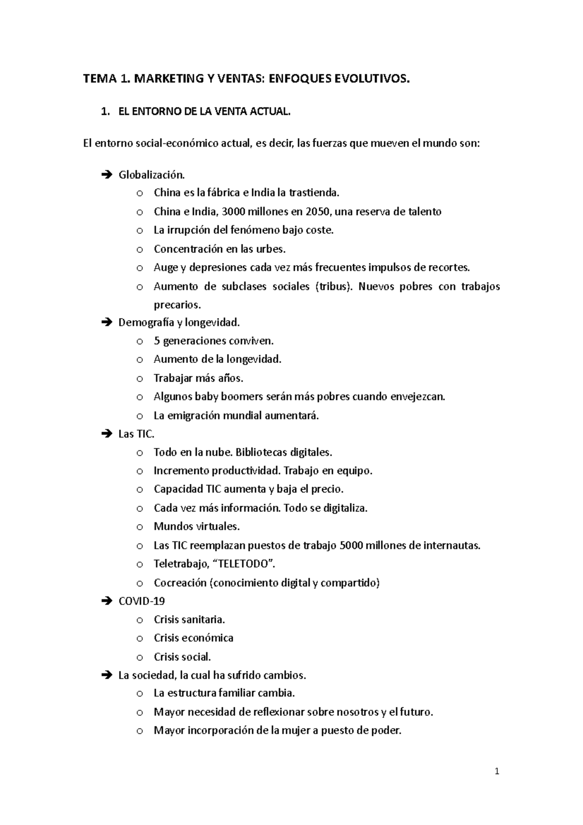 Tecnicas de ventas Teoria - TEMA 1. MARKETING Y VENTAS: ENFOQUES ...