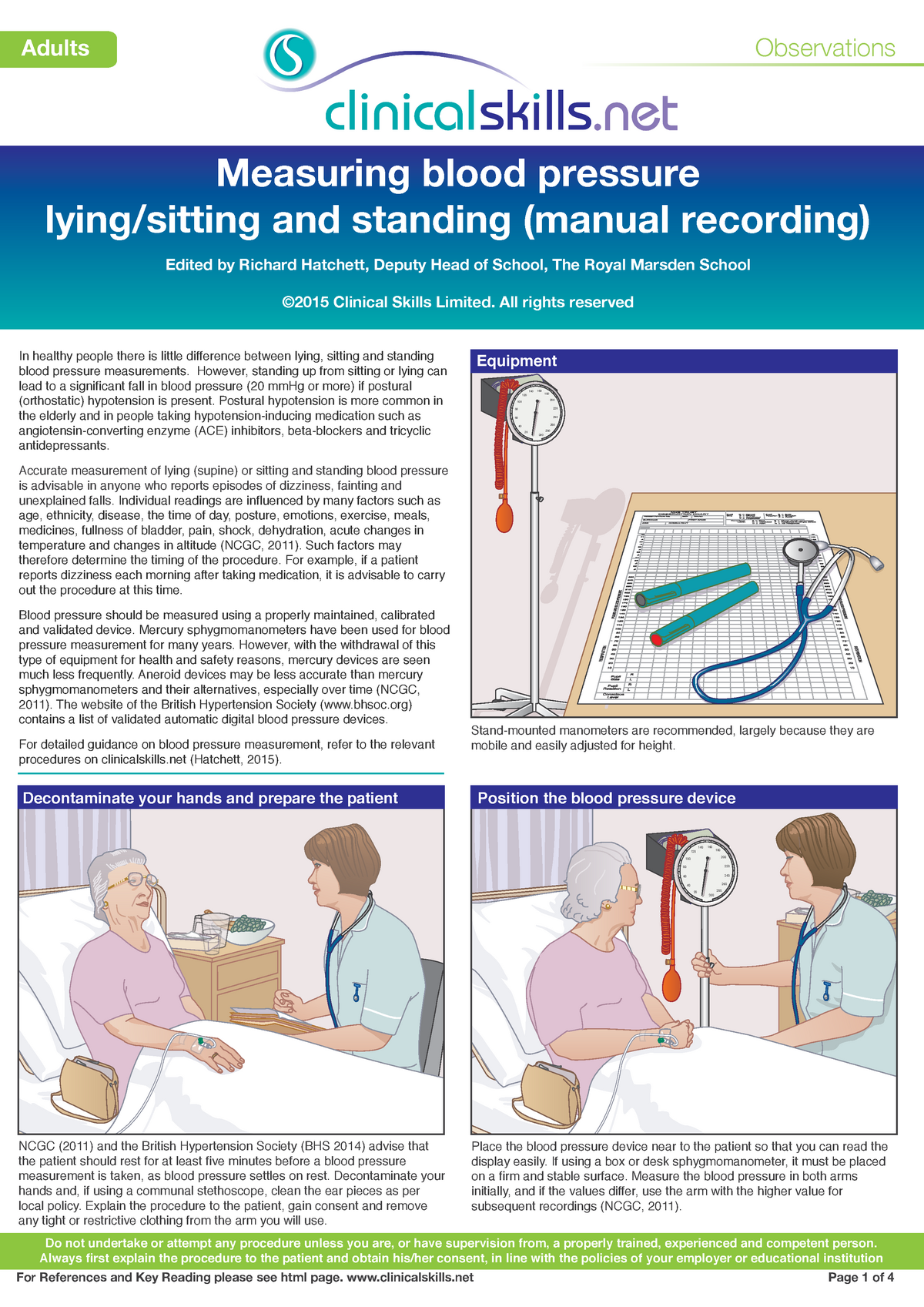 Blood Pressure Lying Sitting Standing P1 4 0 For References And Key 