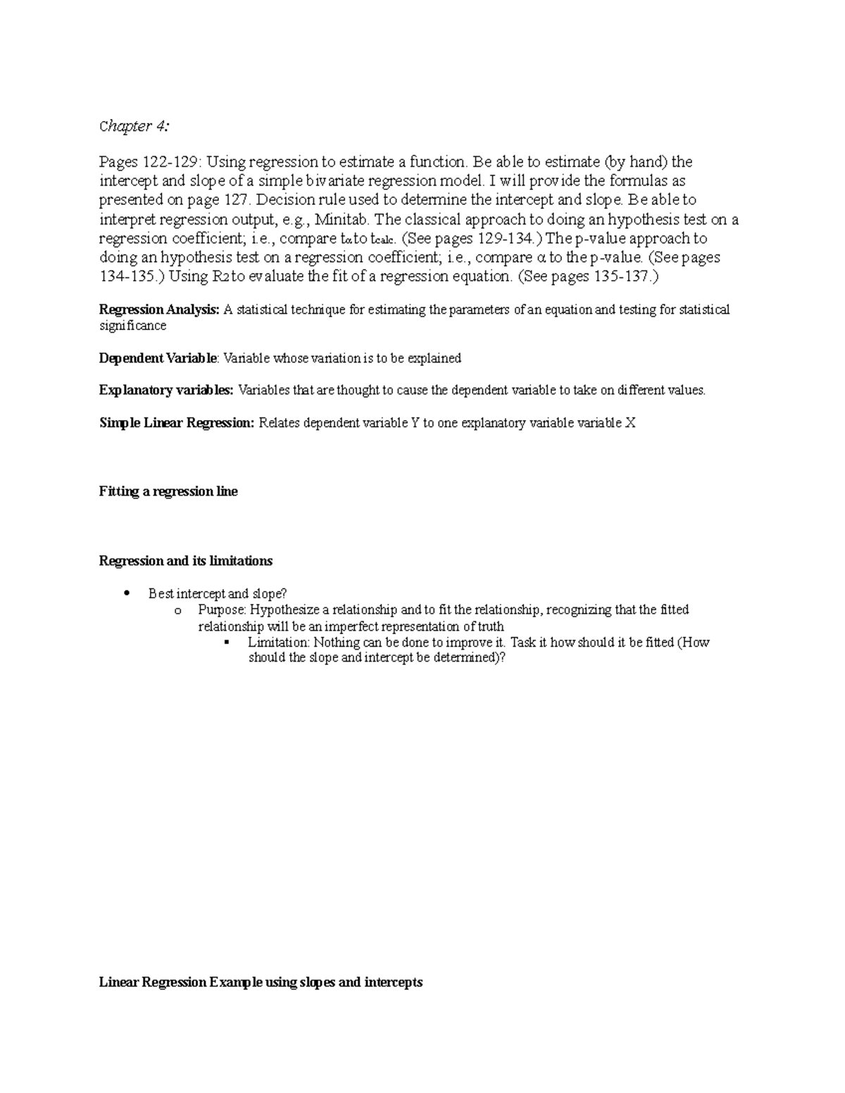 Chapter 4 Notes for Res Ec 428 - C hapter 4: Pages 122-129: Using ...