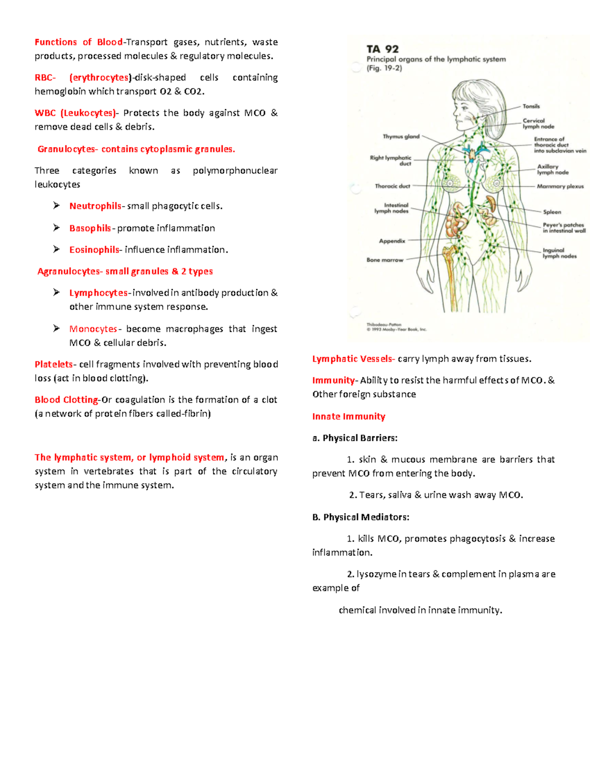 Anaphy Midterm reviewer - Functions of Blood-Transport gases, nutrients ...