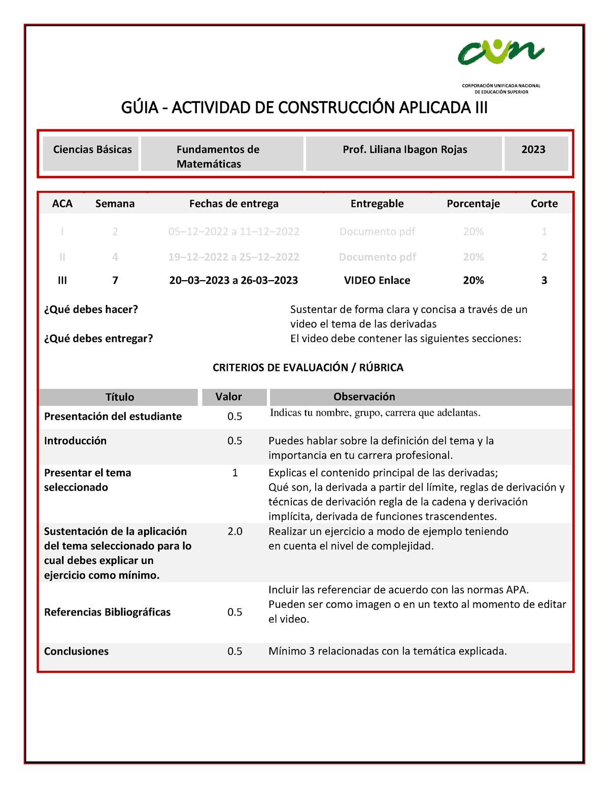 ACA III Fundamentos Matermaticas - CORPORACIÓN UNIFICADA NACIONALDE ...