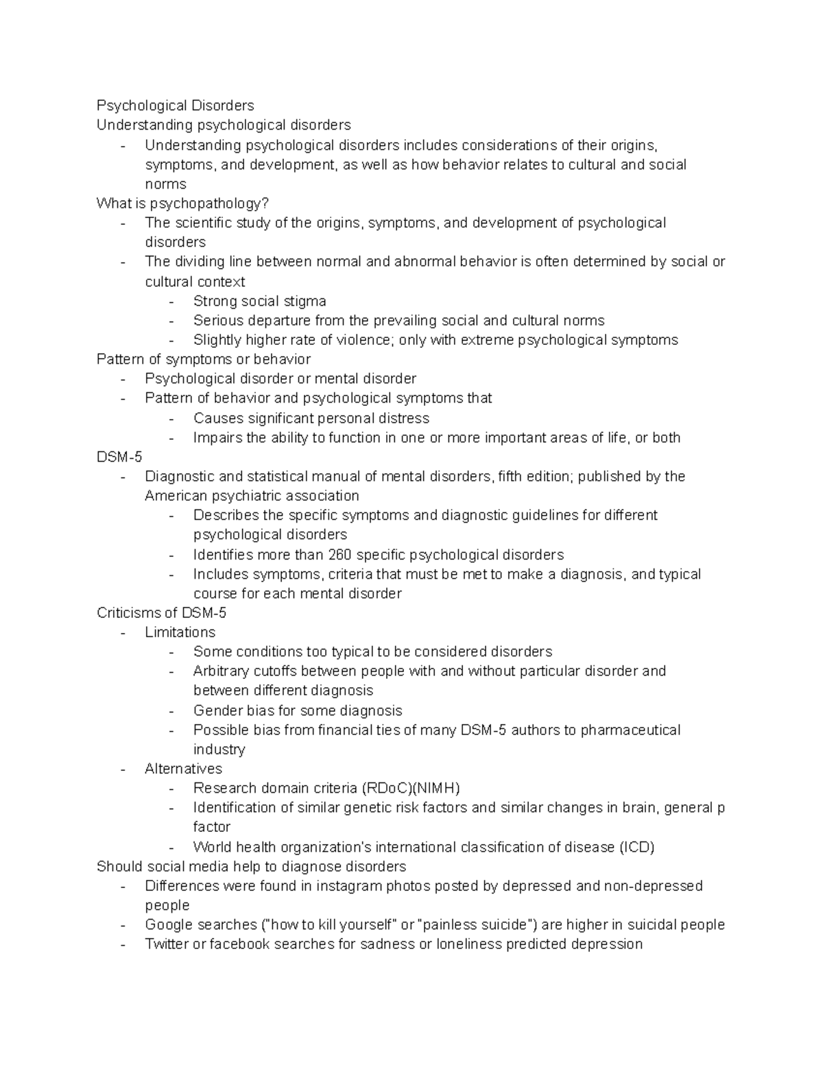 understanding psychological disorders essay