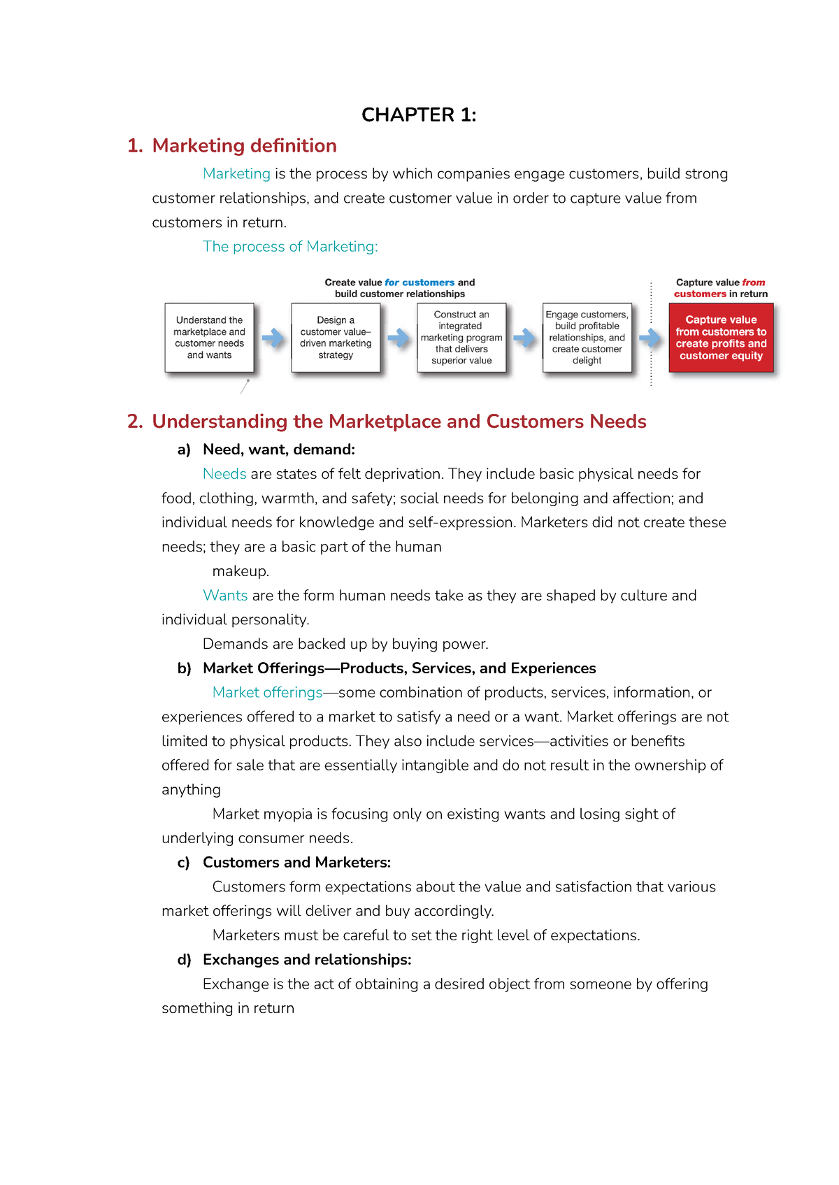 Principles Of Marketing - CHAPTER 1: 1. Marketing Definition Marketing ...