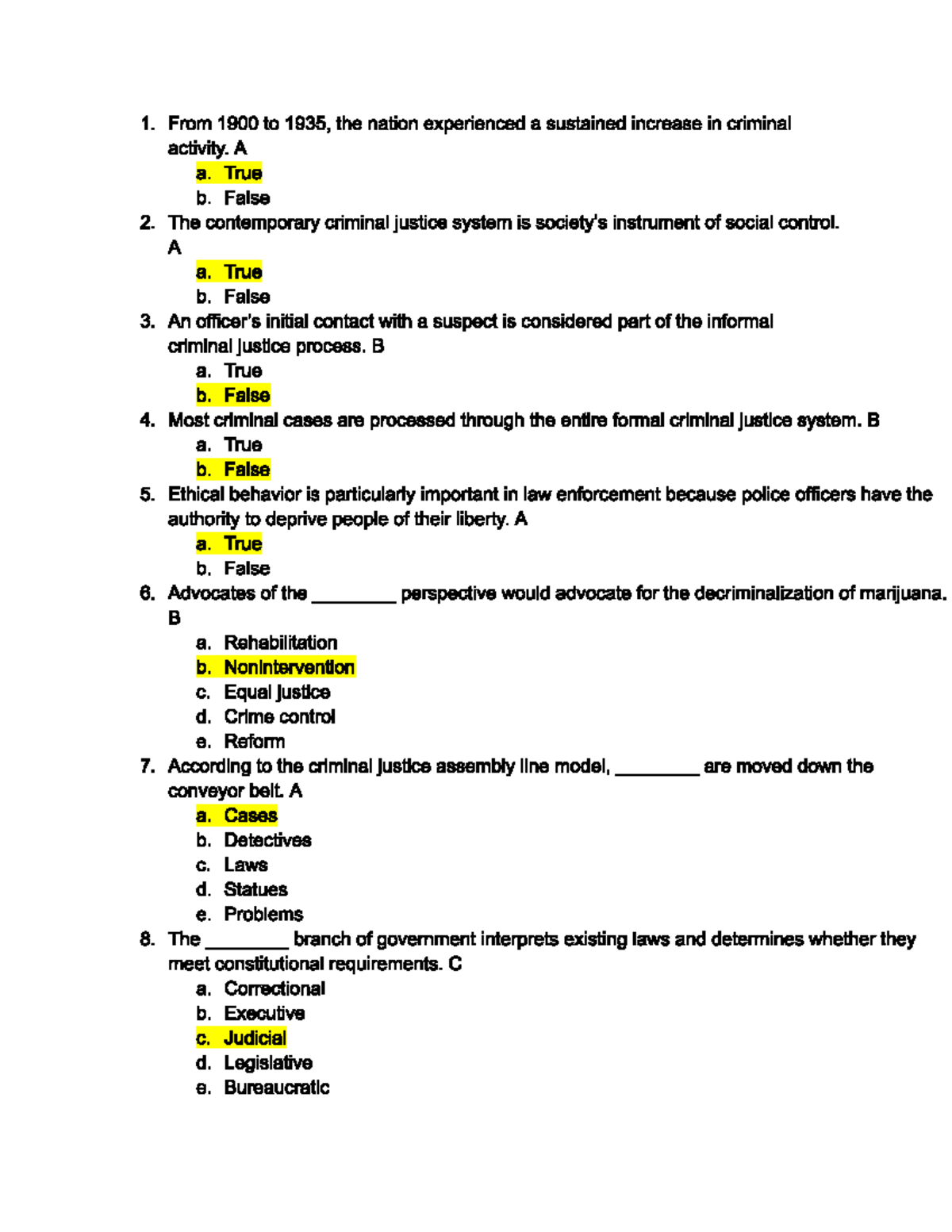 Chapter Quiz 1 Key 1 - Quiz 1 Part 1 - 1. From 1900 To 1935, The Nation ...