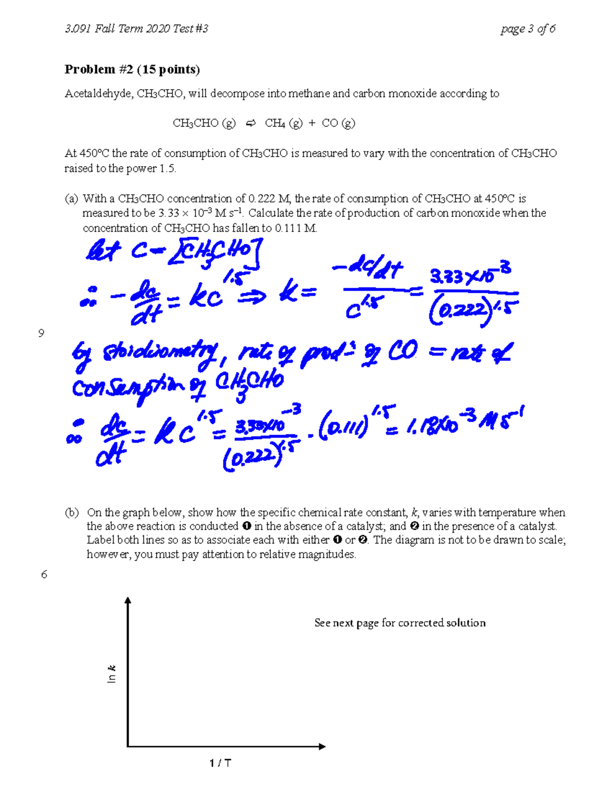 SP22 Solutions Practice Exam 3 From FA20 - 3 Fall Term 2020 Test #3 ...