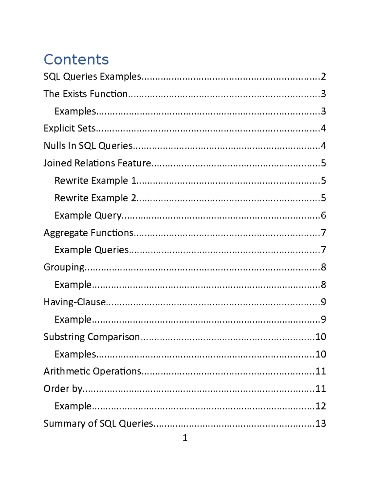 SQL Queries Examples and Functions - Studocu