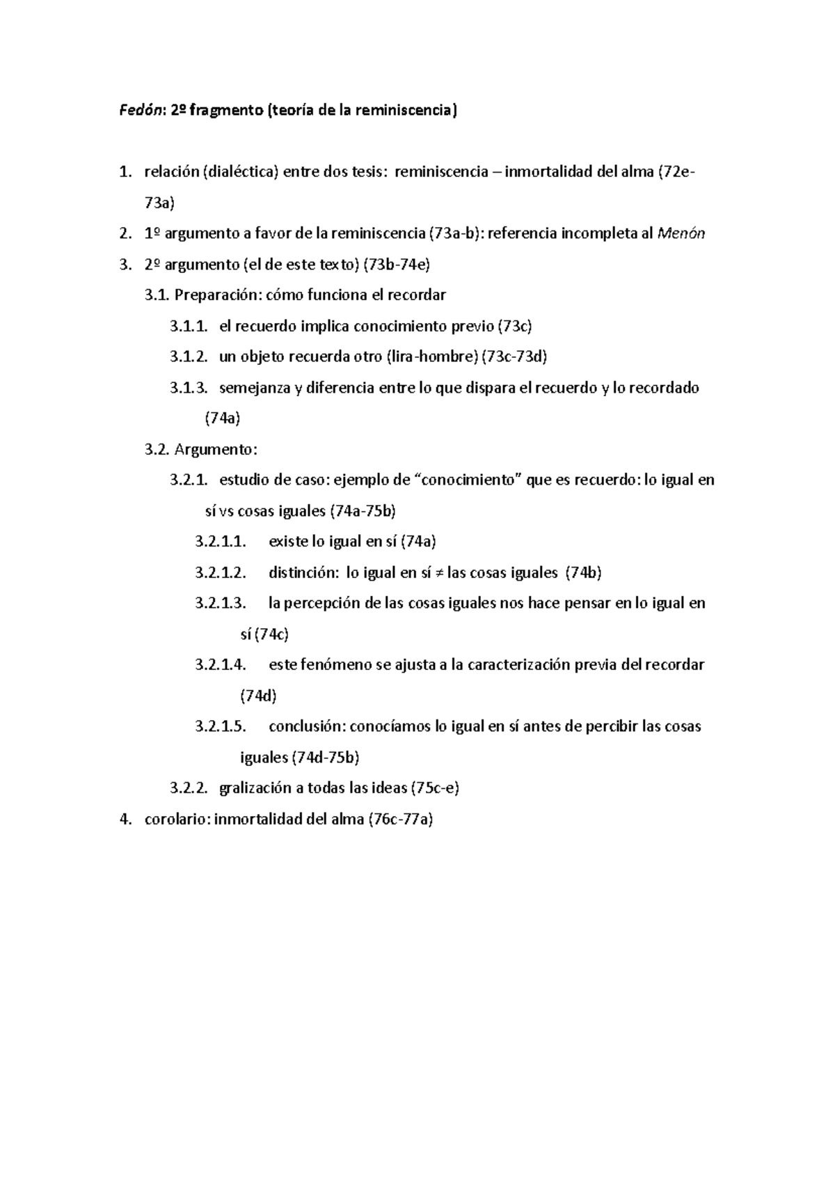 Fedón 2frag esquema - Ayuda para leer el fedon - Fedón: 2º fragmento ...